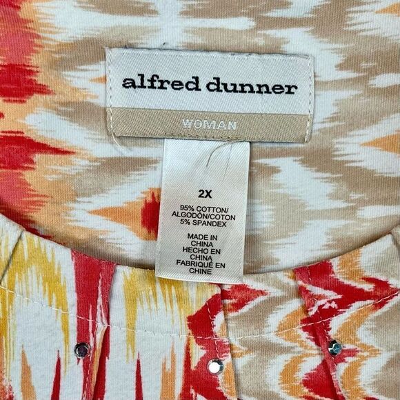 Alfred Dunner Abstract Geometric Diamond Top 2X - Picture 10 of 10